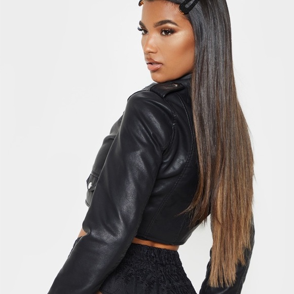 Cropped Faux Leather Jacket - Picture 7 of 14